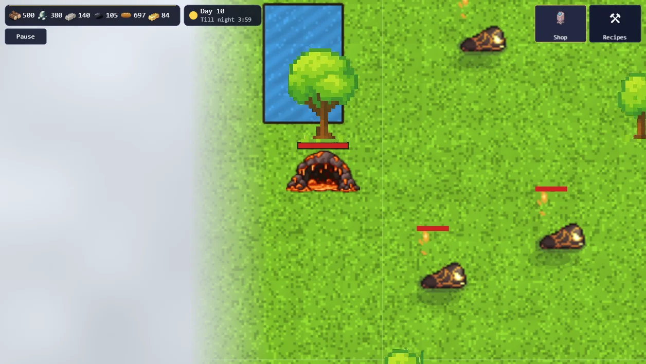 A magma cave: a mouth in the rock running with molten stone, with dark magma slimes around it.